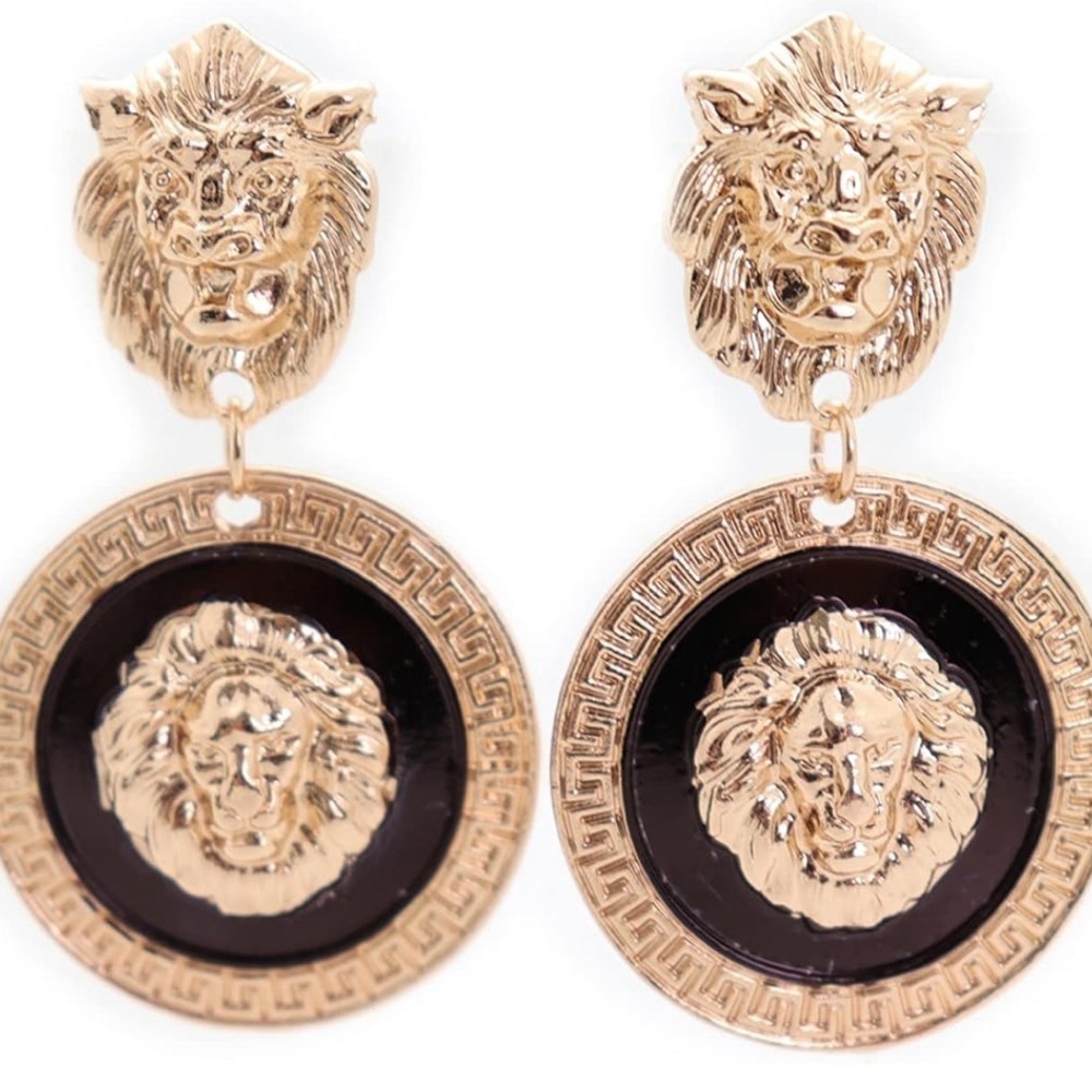 Sassy Studs Lion Drop Earrings - Picture 5 of 15